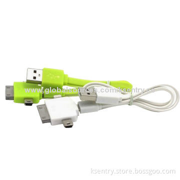 Flat Noodle TPE Material Top-quality 4-in-1 USB Data Cables for iPhone
